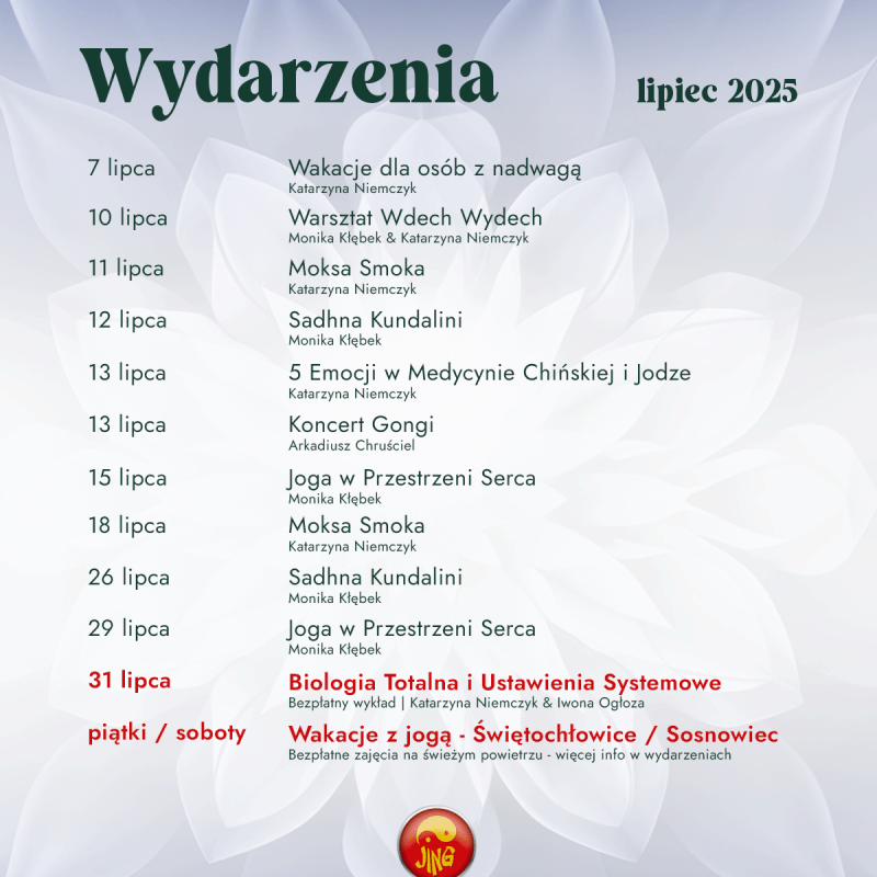 JING wydarzenia lipiec